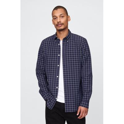 Gap Mens Blue Check Organic Cotton Poplin Classic Shirt - Blue Check