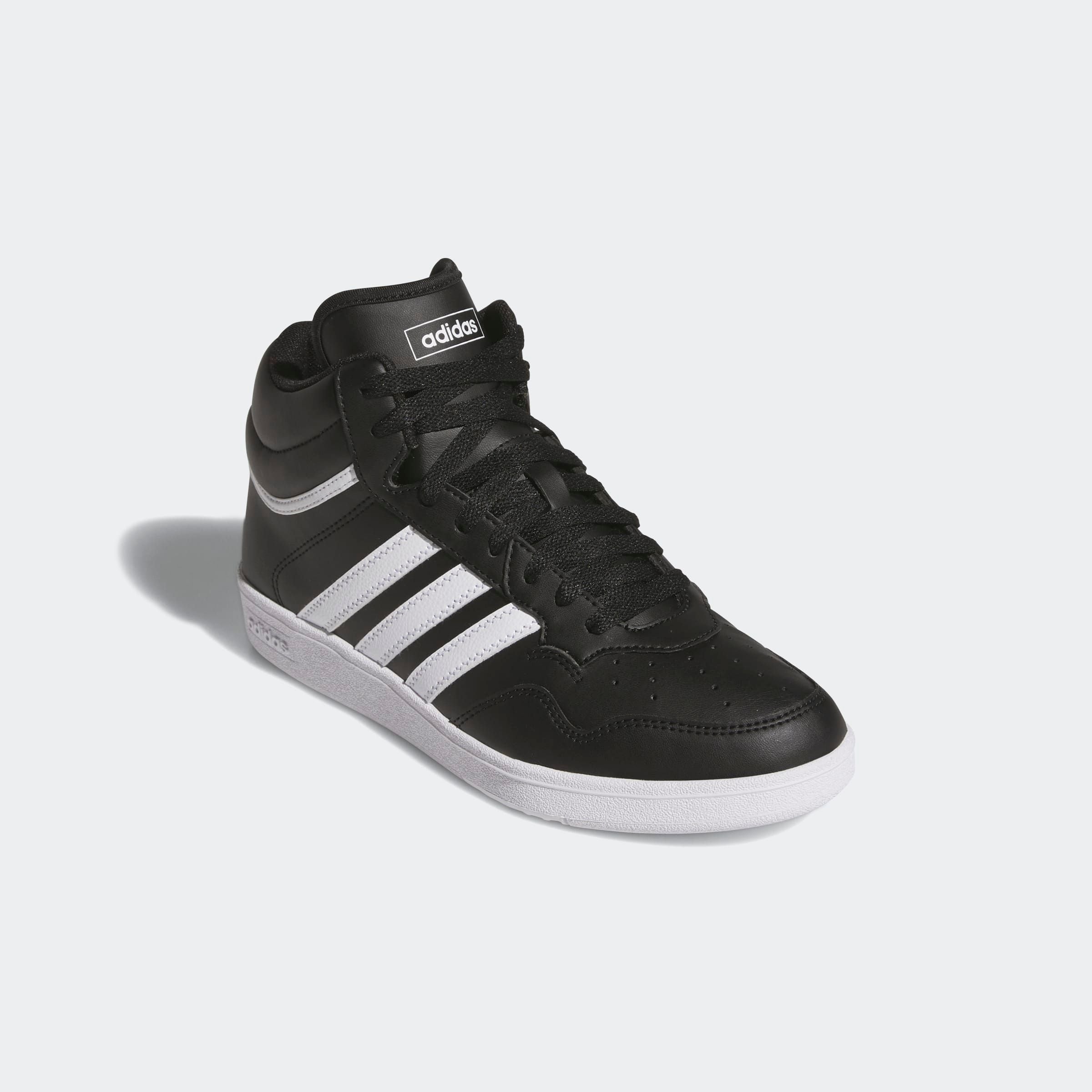 Sneaker ADIDAS SPORTSWEAR "HOOPS 4.0 MID", Gr. 42, schwarz-weiß (core schwarz, cloud weiß, core schwarz), Synthetik, Schuhe