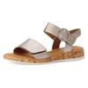 Keilsandalette GABOR "RHODOS", Damen, Gr. 41, gold (goldfarben), Glattleder, metallic, klassisch, Schuhe, Riemchensandale, Komfortschuh, Sommerschuh mit hübscher Zierschnalle