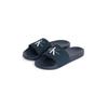 Badepantolette CALVIN KLEIN JEANS "SLIDE MONOGRAM", Herren, Gr. 41, blau (navy), Textil, klassisch, Schuhe, Sommerschuh, Schlappen, Poolslides, Strandschuh mit Logoschriftzug