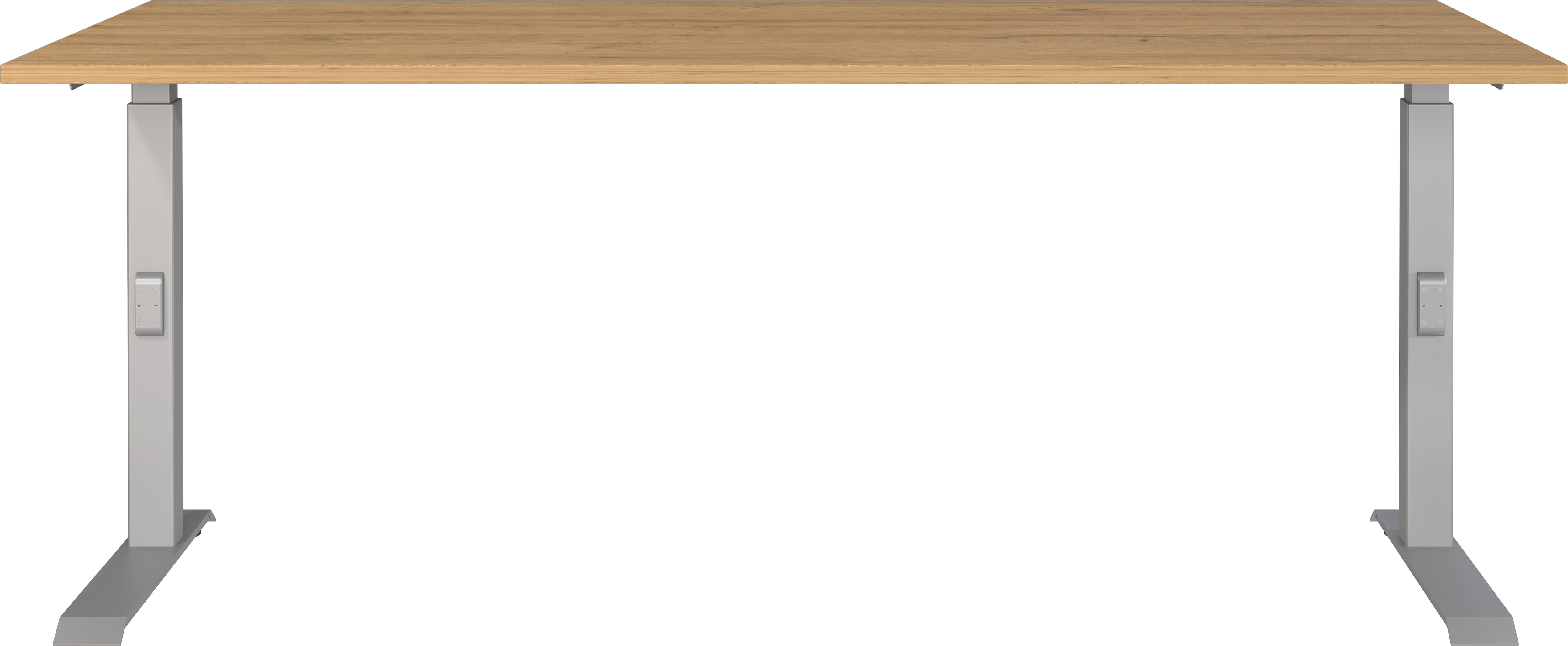 Schreibtisch GERMANIA "Downey", silber (grandson, eiche, nachbildung, silber, silber, grandson, eiche, nachbildung), B:180cm H:91cm T:80cm, Tische, Schreibtisch, höhenverstellbar von 68-91 cm, verfügbar in verschiedenen Breiten