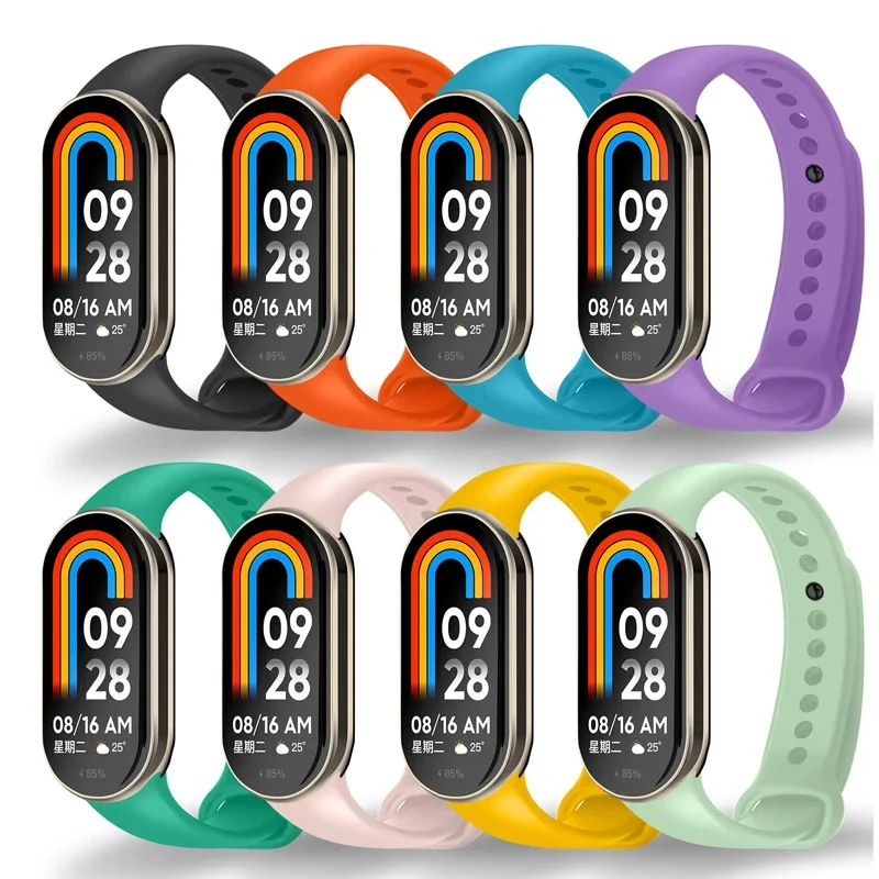 Silikonarmband für Xiaomi Mi Band 9 8 Armband NFC Sport Gummi Smart Armband Armband Pulseira Correa Xiaomi 8 9 Zubehör Image