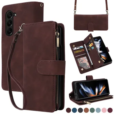 CAESBON Wallet Phone Case For Samsung Galaxy Z Flip 6 Z Flip 5 4 3 Galaxy Z Fold 6 5 4 3 Galaxy