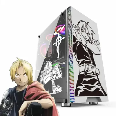 Edward Elric Anime-Aufkleber für ATX PC-Gehäuse, Cartoon-Dekoraufkleber für Computergehäuse, Image