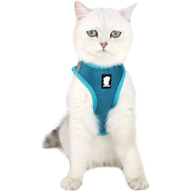 Katzen geschirr Leine Soft Mesh atmungsaktiv reflektierende Katze Hund Geh geschirr führt verstellbar für Kätzchen Welpen Katze Zubehör Image
