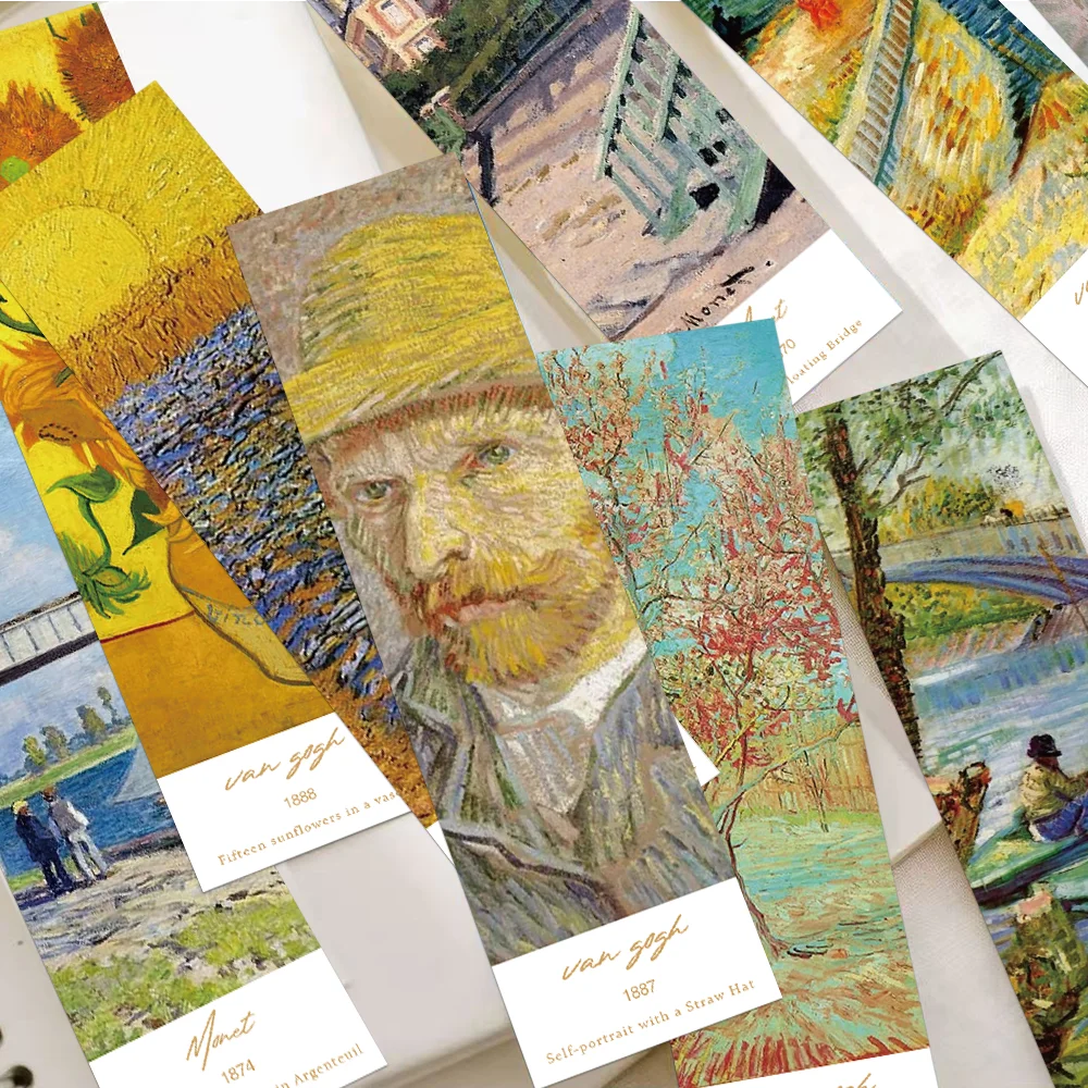 30/60 Stück klassische Lesezeichen für Ölgemälde, Ölgemälde, Weltbuch, Buchhalter Image