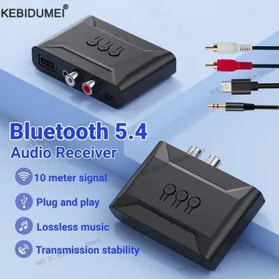 Bluetooth 5,4 Audio Receiver 3,5mm AUX RCA USB U-Disk Stereo Musik Wireless Audio Adapter Für PC TV Car Kit Lautsprecher Verstärker