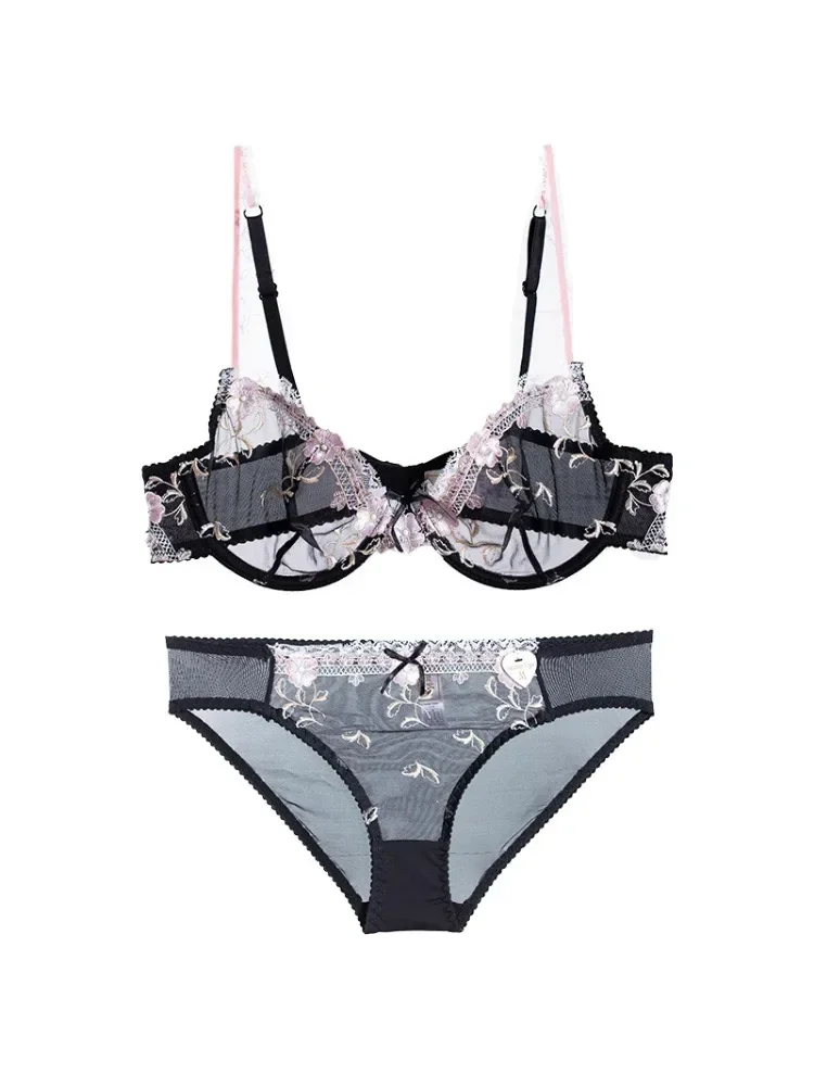 MOYISU Sexy FRANZÖSISCHES FLASH-ANGEBOT MIT SPITZE | A-D-CUPS FLEXI-WIRE TECH | PASTEL LILAC SHEER ALLURE ANTI-SAG UNTERSTÜTZUNG LETZTE EINHEITEN BRAS & Set