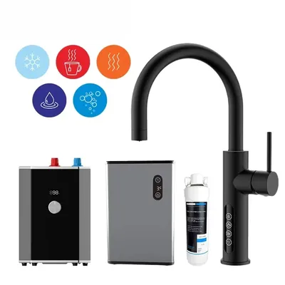 5 in 1 Black Household Electronics Sink Drinking Water Filter Cooler Heater Boiling Hot Foaming