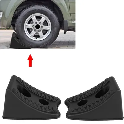 Rubber Heavy Duty Wheel Chocks Easy to Carry Chock Block for Front and Back Tires for Car, Travel