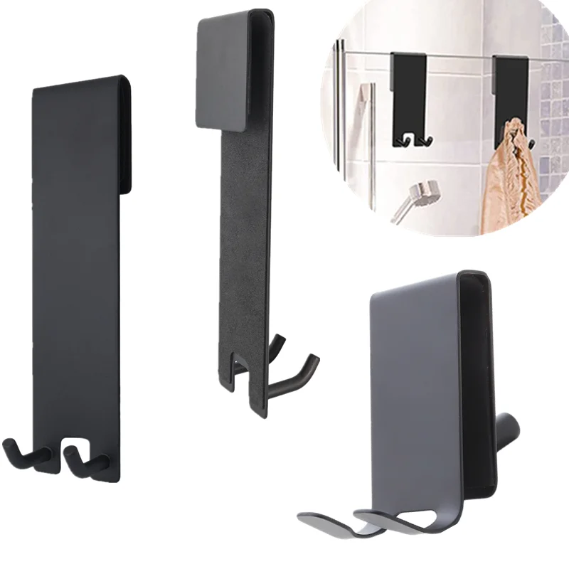 Duschabzieher Schwarz mit Haken Edelstahlkern Silikon Badezimmer Reinigung Fenster Bildschirm Bad Wischer Reiniger Glastür