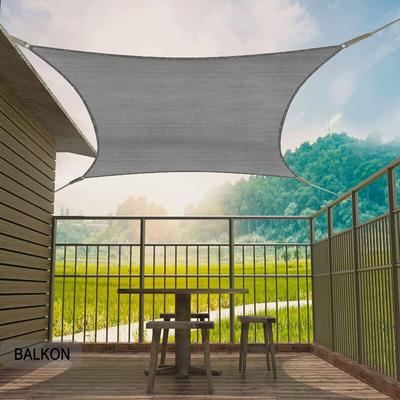 Sonnensegel Sonnenschutz hdpe Durchlässig uv Schutz grau 5x7m - Woltu Image
