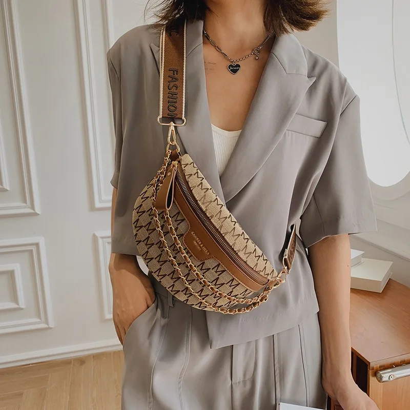 Ins femmes été mode taille sac rue tendance toile ceinture sac mode femmes sac à bandoulière sacs à bandoulière pour femmes ceinture sac