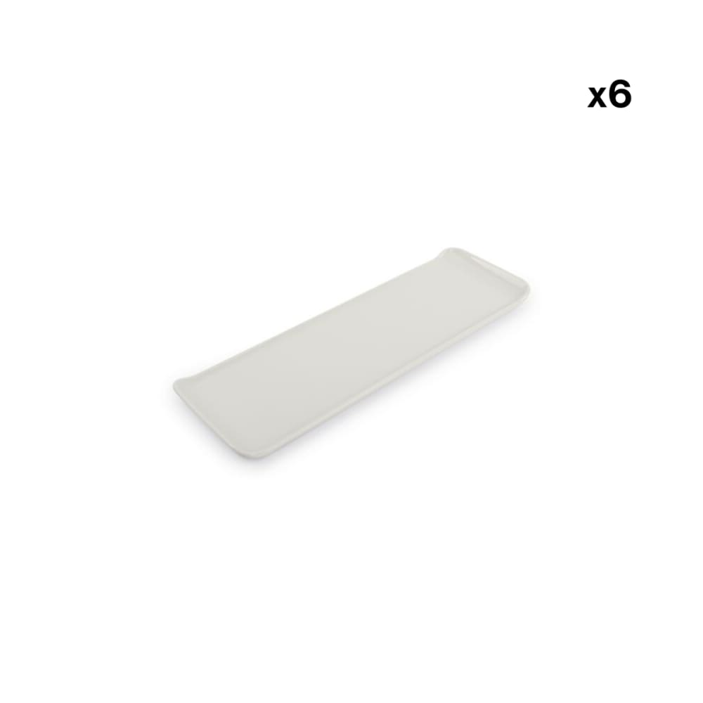 Lot de 6 plats de service blanc en porcelaine 30x9,5cm