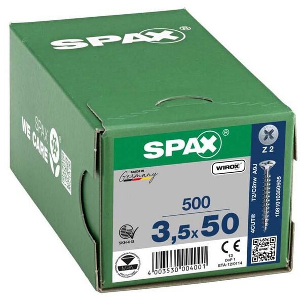 SPAX Universalschrauben Z2 Senkkopf WIROX 3,5 x 50 mm 500 St. Image