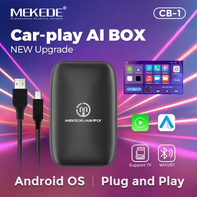 MEKEDE Wireless and Wired CarPlay Android Auto Adapter Ai Box Universal Car Support Netflix YouTube