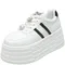 8cm Leather Flats Casual Dad Shoes Chunky Sneakers 2025 Women Platform Sports Shoes Ladies