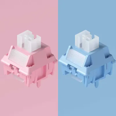 G Square Ram & Rem Switch for Mechanical Keyboard Silent Mute Linear Tactile Lubed Pink Blue 5 Pins