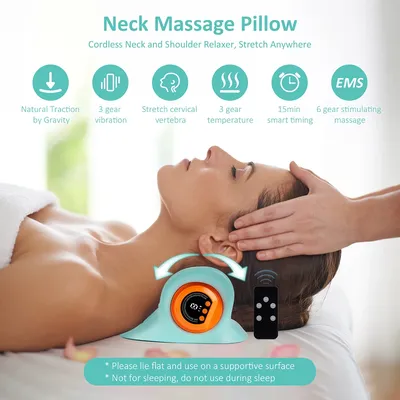 Electric Neck Cervical Massager Head Pillow Neck Traction Vibration Kneading Massage Pillow