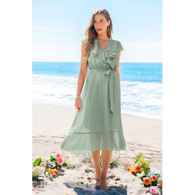 Soft Aura Green Midi Dress