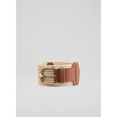 Eliana Tan Leather Belt, Brown