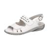 Sandale WALDLÄUFER "GARDA", Damen, Gr. 4,5 (37,5), weiß, Nappaleder, unifarben, klassisch, Schuhe, Klettschuh, Sandalette, Sommerschuh in Bequemweite G (= weit)
