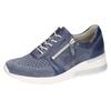 Keilsneaker WALDLÄUFER "H-CLARA", Damen, Gr. 7,5 (41), blau (jeansblau), Veloursleder, Glattleder, Textil, sportlich, Schuhe, Schnürer, Halbschuh, Freizeitschuh mit Metallic-Einsatz