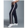 Jerseyhose TRIGEMA "TRIGEMA Jogginghose mit kontrastfarbigen Akzenten", Damen, Gr. XXL, US-Größen, blau (navy), 50% Baumwolle, 50% Polyester, Basic, Hosen