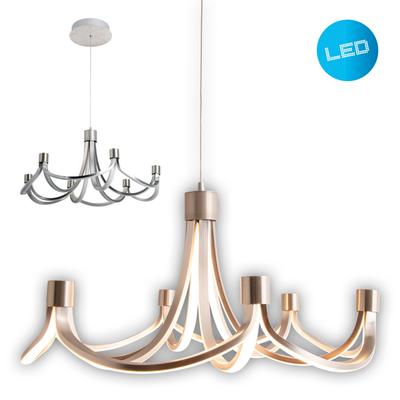 NÄVE LED Pendelleuchte "Festos", grau (nickel, matt), 1 flammig, Ø 55,00cm H: 150,00cm,, Lampen, Kronleuchter, stufenweise dimmbar, satiniertes Metall, H: 150cm Image