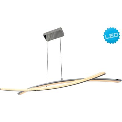 NÄVE LED Pendelleuchte "Theo", grau (chrom), 1 flammig, H: 140,00cm,, Lampen, chromfarben, dimmbar mit Phasenan- und -abschnitt Dimmer, L: 72cm Image