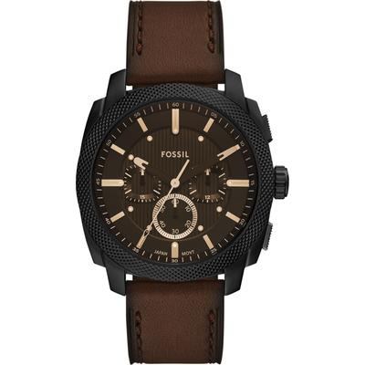Chronograph FOSSIL "MACHINE (NEW GENERATION)", braun, schwarz, Armbanduhren, Herren, Quarzuhr, Armbanduhr, Herrenuhr, Edelstahlarmband, analog Image