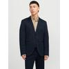 Sakko JACK & JONES "JPRJAXON JERSEY BLAZER NOOS", Herren, Gr. 56, blau (schwarz navy), Web, Obermaterial: 79% Polyester, 18% Viskose, 3% Elasthan, unifarben, modisch, slim fit, Langarm, Sakkos
