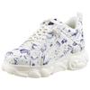 Plateausneaker BUFFALO, Damen, Gr. 40, weiß (weiß, blau), Lederimitat, modisch, Schuhe, Chunky Sneaker, Schnürschuh, Halbschuh in coolem Design