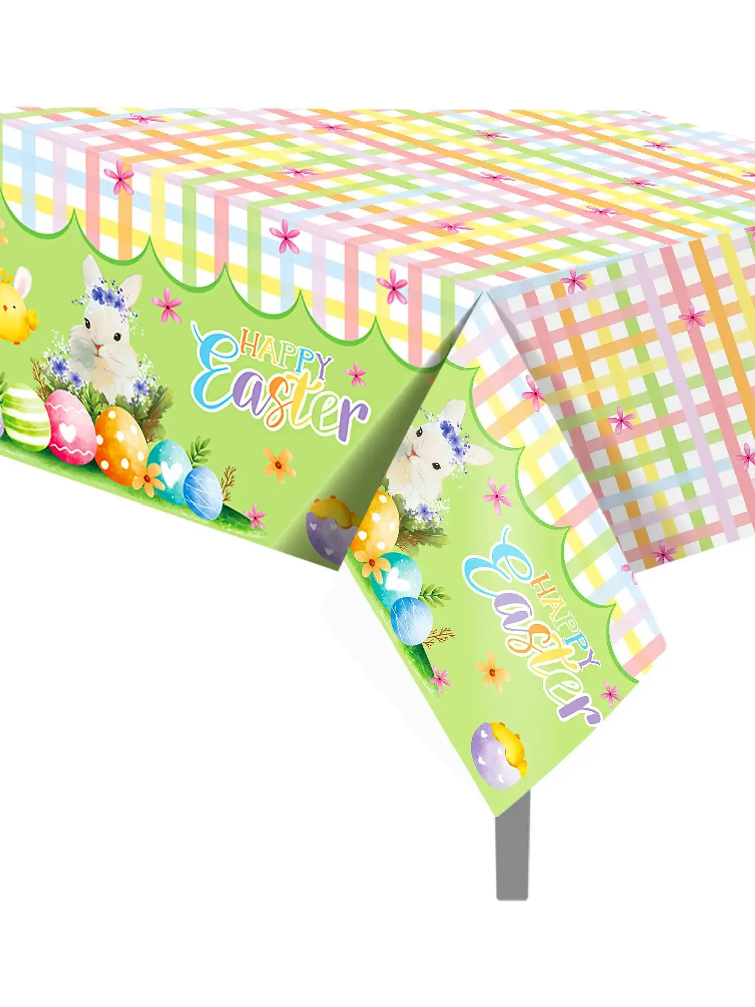 Easter Bunny Egg Einweg-Tischdecke mit Kaninchenmuster, Tischdecke für Küche, Esszimmer, Picknicks im Freien, Urlaub, Partys, Abendessen, Dekoration Image