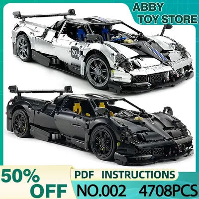MOC 002 Super Sportwagen Hypercar Huayra Modell Bausteine Technische Fahrzeug Ziegel DIY Montage Image