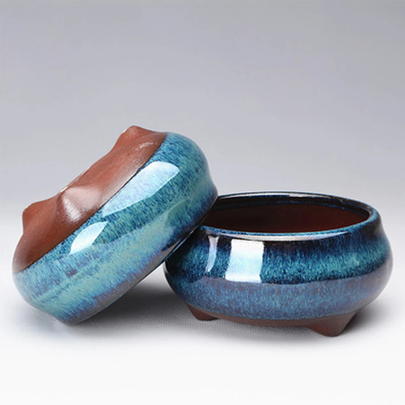 Keramik-Garten-Pflanztöpfe, runder Sukkulenten-Orchideen-Blumentopf für Blumenpflanzen im Innen- und Außenbereich, Blumentopf, Blumentopf mit Löchern Image