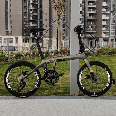 20" Folding Bike Carbon Fiber Folding Bicycle 18 Speed Double Disc Brake 406 Small Wheel Foldable Bike 40mm Rim Height