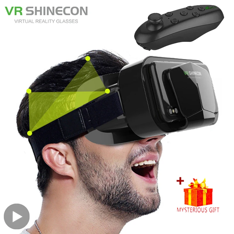 VR-Brille, 3D-Virtual-Reality-Smartphone, mobile Smartphones, 7-Zoll-Headset, Helm, Spiel mit echter Viar-Brille, Linsen, Geräte