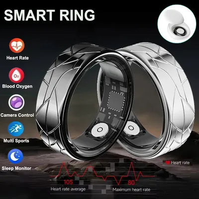 Smart Ring Frauen Gesundheit Tracker Herzfrequenz Blut Sauerstoff Kamera Control Pinsel Video 5ATM Wasserdichte Multi-sport Männer Fitness ring