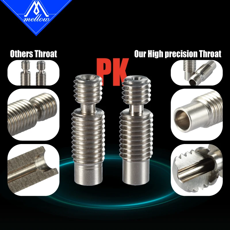 Mellow 1Pcs Super Smooth Heat Break V6 Thorat Für V6 Düse Hotend Vocano Heizung Block 1,75mm Filament 3D Drucker Zubehör Image