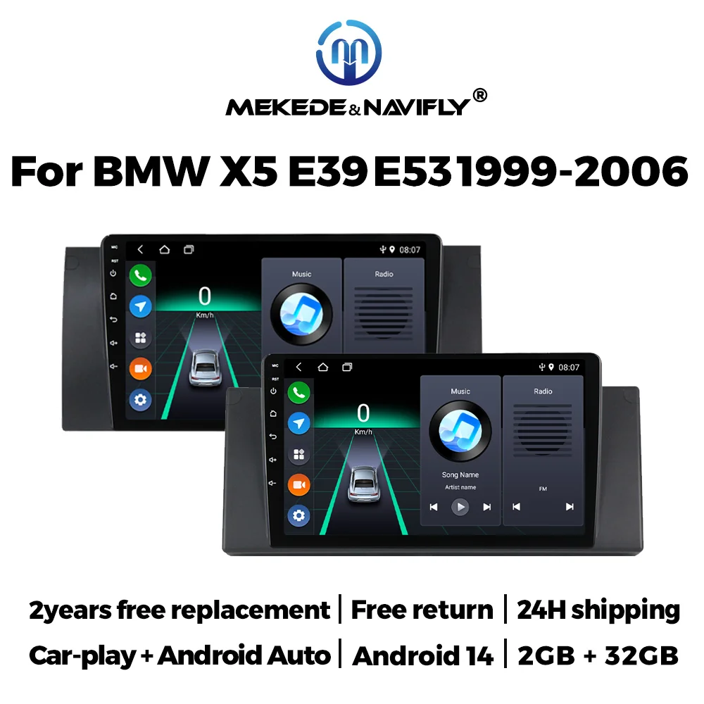 MEKEDE 9'' IPS Bildschirm Android Alle In Einem Auto Radio Für BMW 5 E39 E53 X5 1995-2006 Carplay AUTO GPS Stereo DVD Multimedia Player