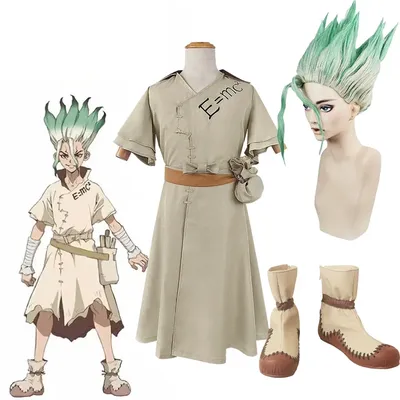 Anime Dr. Stone Senku Ishigami Cosplay Kostüm Doctor Stone Senku Männer Frauen Uniform Outfit Image