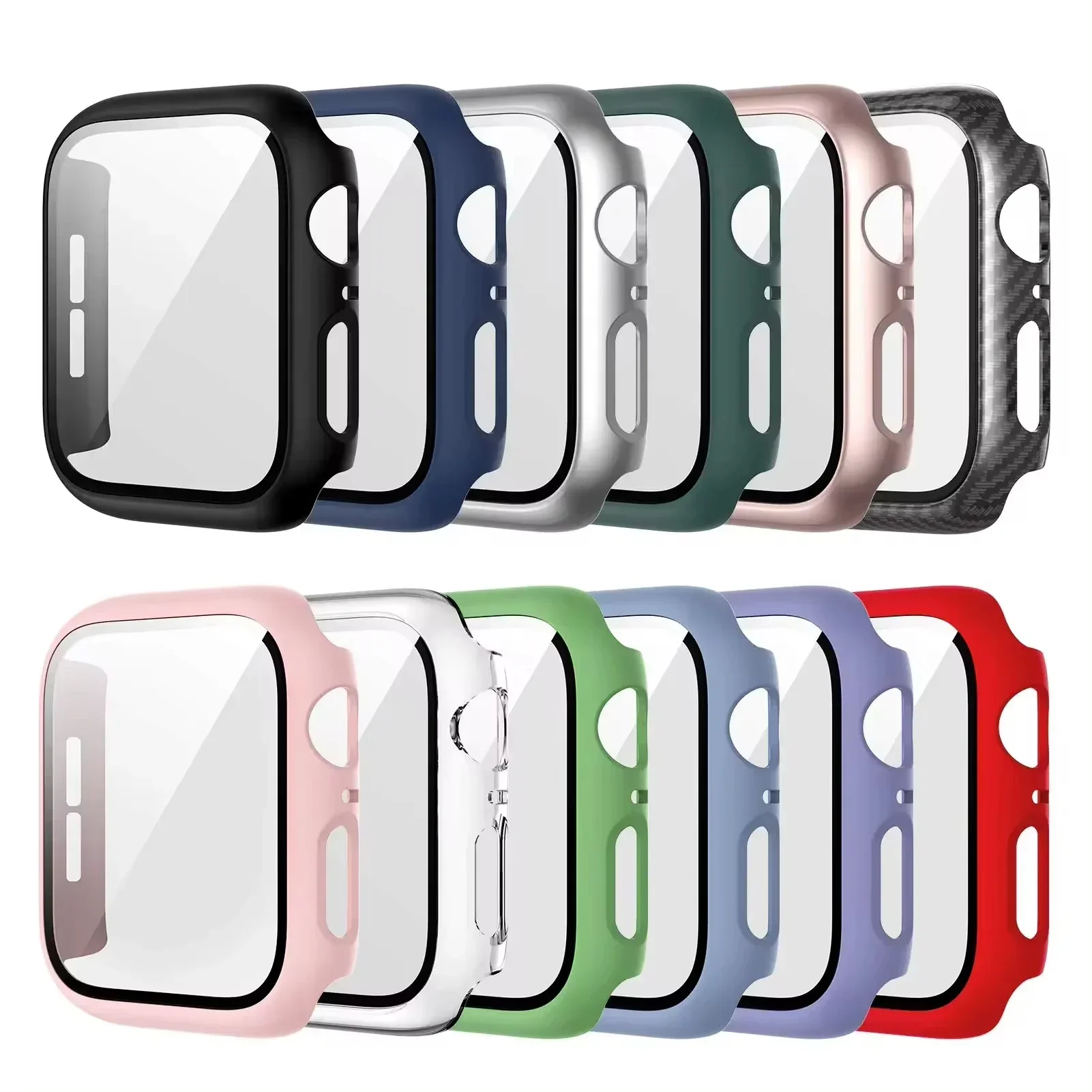 Gehärtetes Glas + Abdeckung für Apple Watch 10 42 mm 46 mm, matt, hart, PC-Stoßstange, Displayschutzfolie, iWatch-Serie 10 42/46 Zubehör Image