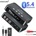 Trasmettitore ricevitore Bluetooth 5.4 NFC Stereo Jack AUX da 3,5 mm Adattatore audio wireless RCA con microfono Telecomando IR per TV PC