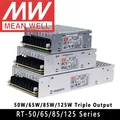 Originale Mean Well RT-50/65/85/125 serie Meanwell AC/DC 5V/12V/15/V/24V alimentatore Switching a tripla uscita