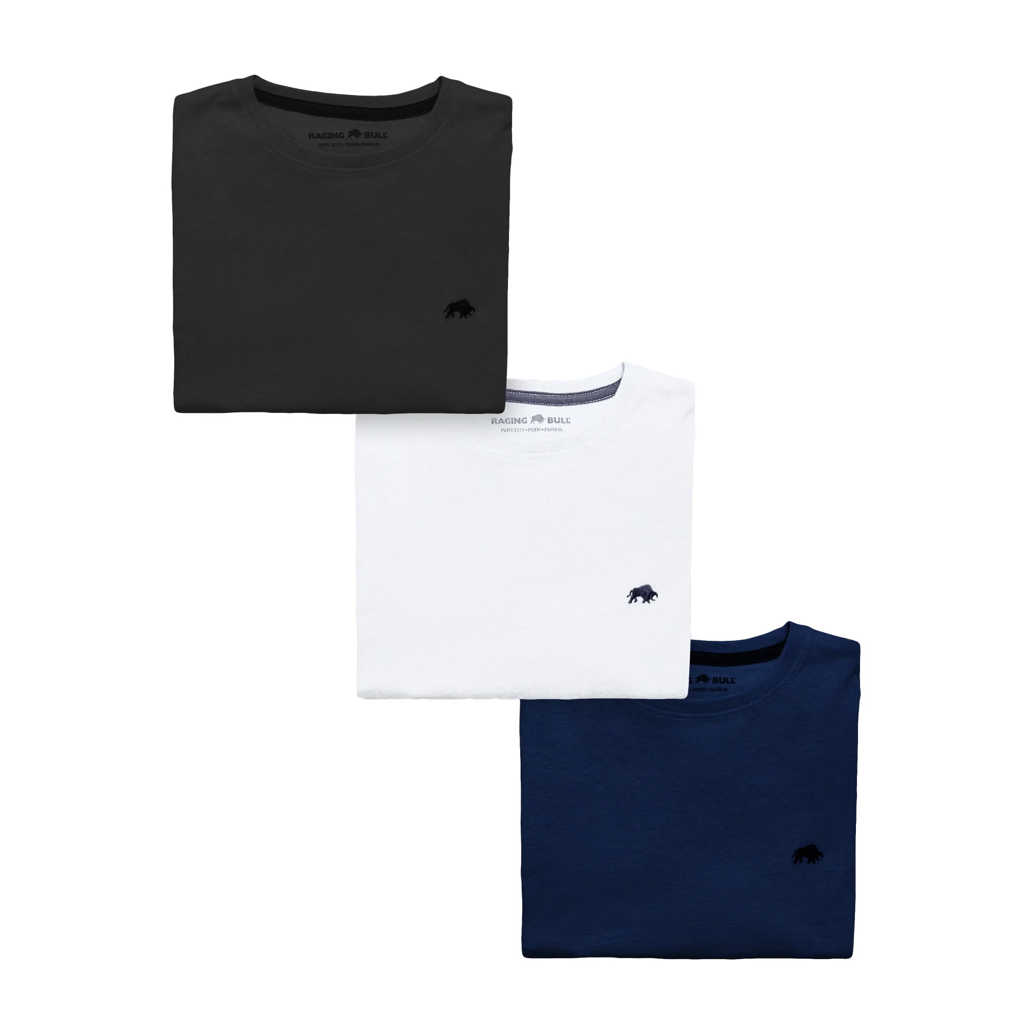 Raging Bull - "Classic" T-Shirt für Herren(3er-Pack) (Schwarz/Weiß/Marineblau) Image