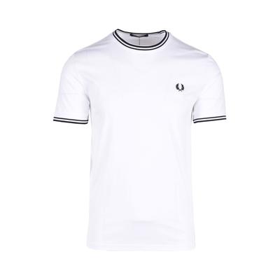 Fred Perry T-Shirt mit zwei Spitzen für Herren in Weiß