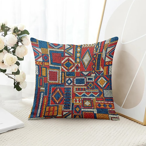 Vintage Ethnische Dekorative Wurfkissenbezug 1PC Weiches Quadrat Sofa Kissenbezug für Schlafzimmer Wohnzimmer Sofa Stuhl Image