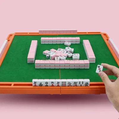 2024 travel Portable mini mahjong Foldable wooden production table cute mini Hand Playing Mahjong