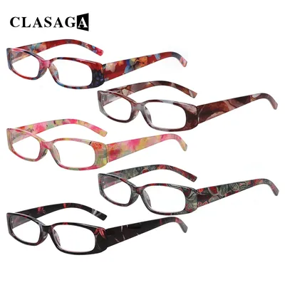 CLASAGA Fashion Small Frame Widen Printed Arms Decorative Reading Glasses Spring Hinge Men and Women